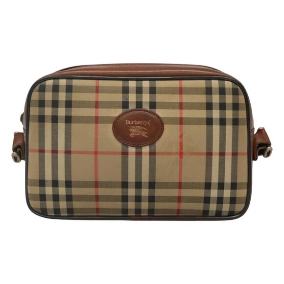 Burberrys Nova Check Shoulder Bag Canvas Beige Auth BA885 - Picture 2 of 16